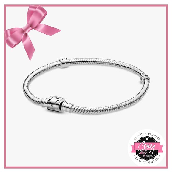Pandora Logo, Barrel Clasp Bracelet - 7.48in - Picture 1 of 14